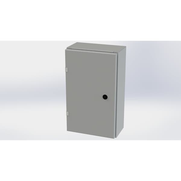 1/4 Turn Latch Electrical Enclosures, 20 in H, 6 in D, 12 in W, NEMA 3R, 4, 12, 13, Carbon Steel
